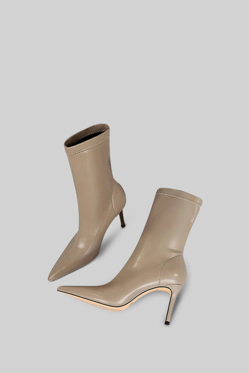 Ankel stiletto støvler - beige