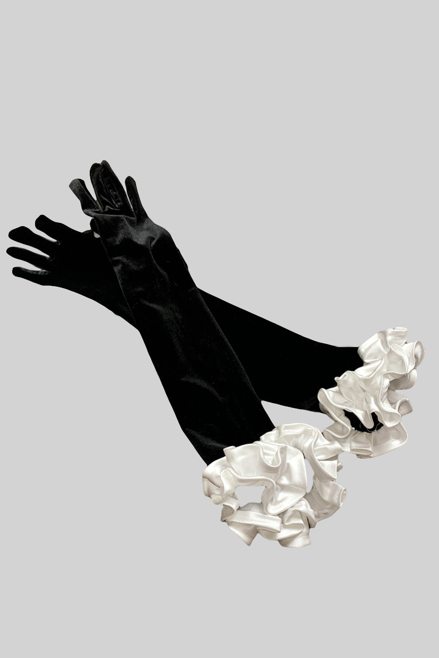 Elegant Velvet Evening Gloves  - Black