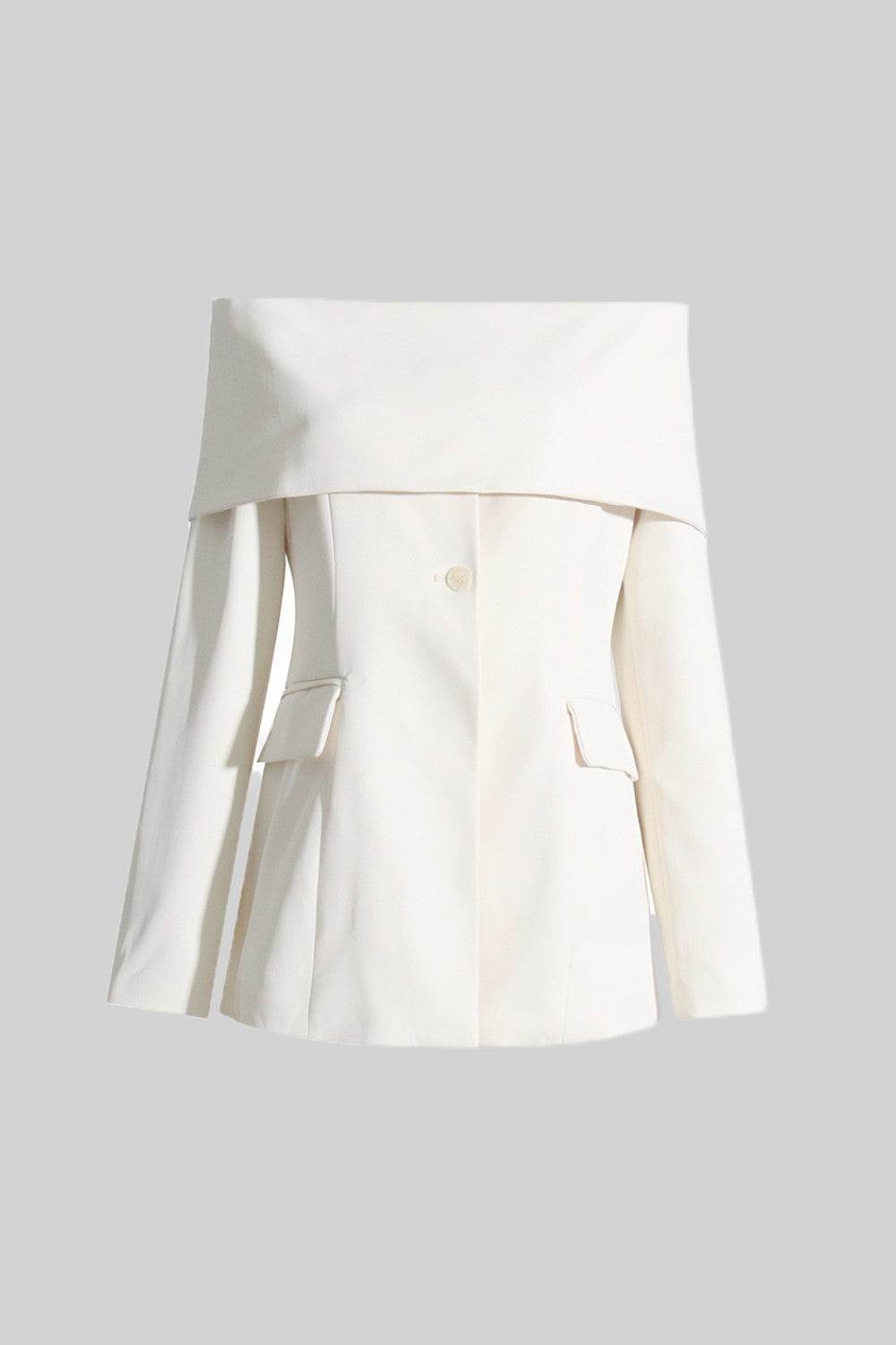 Cut Out Shoulder Jacket - White