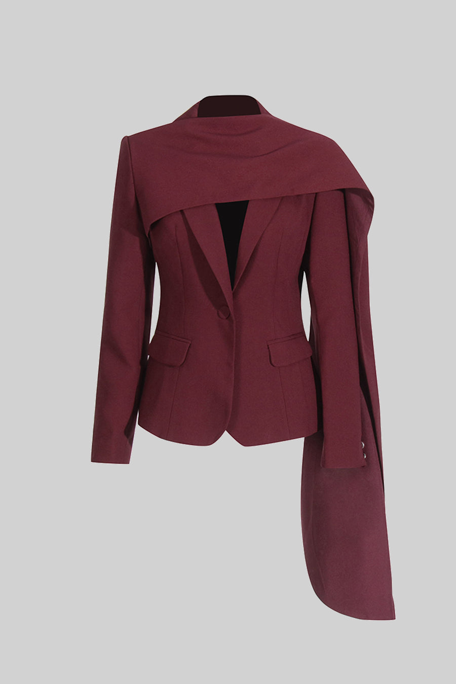 Ariana | Modern Blazer with Asymmetrical Draped Scarf