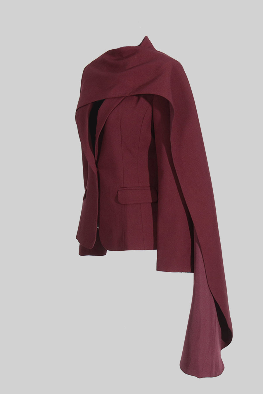 Ariana | Modern Blazer with Asymmetrical Draped Scarf