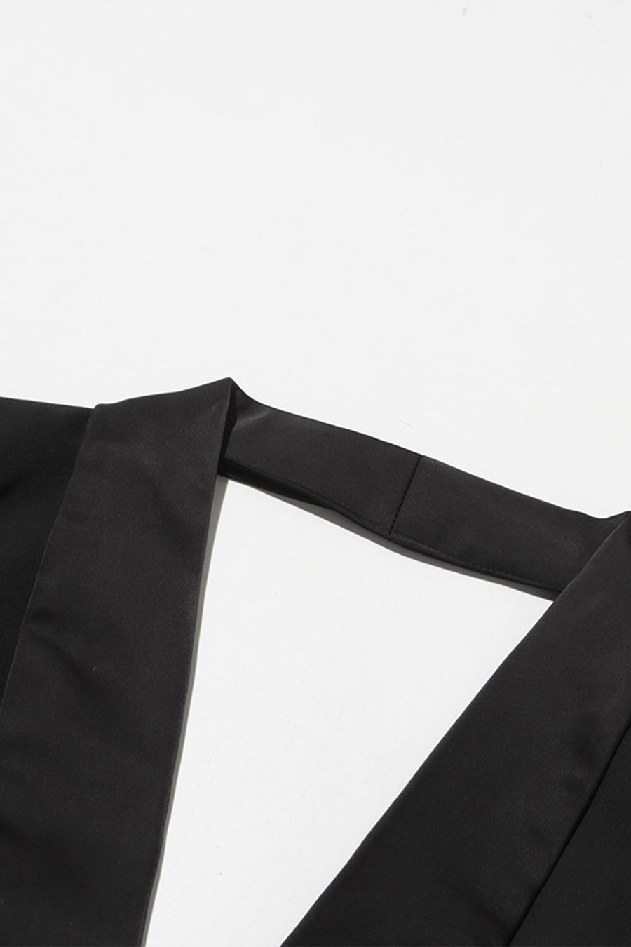 Elegant Backless Blazer With Shawl Collar - Black