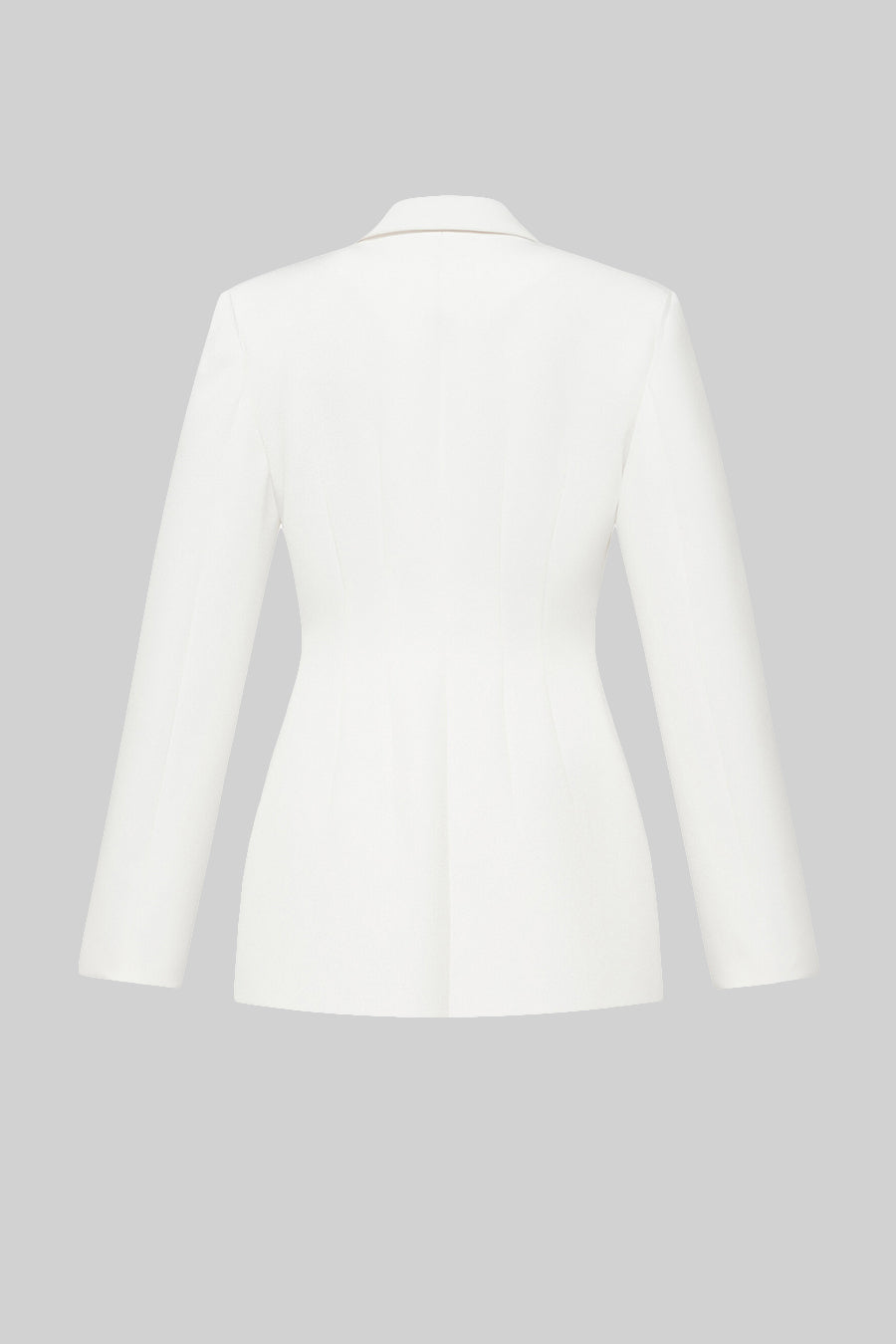 Tailored Blazer With Chest-Crossing Strap - White