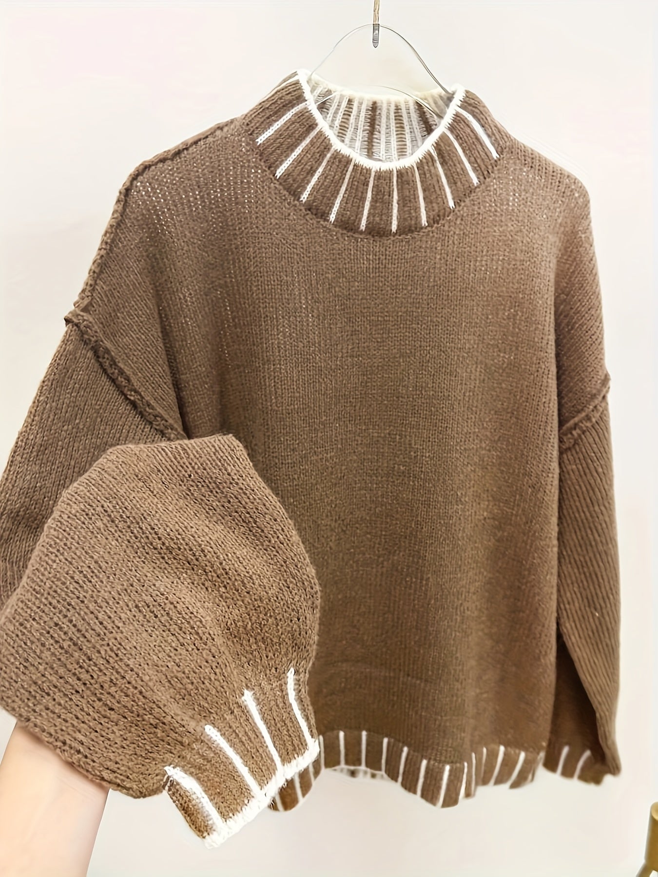 Olivia | Sweater med en kontrastbestand