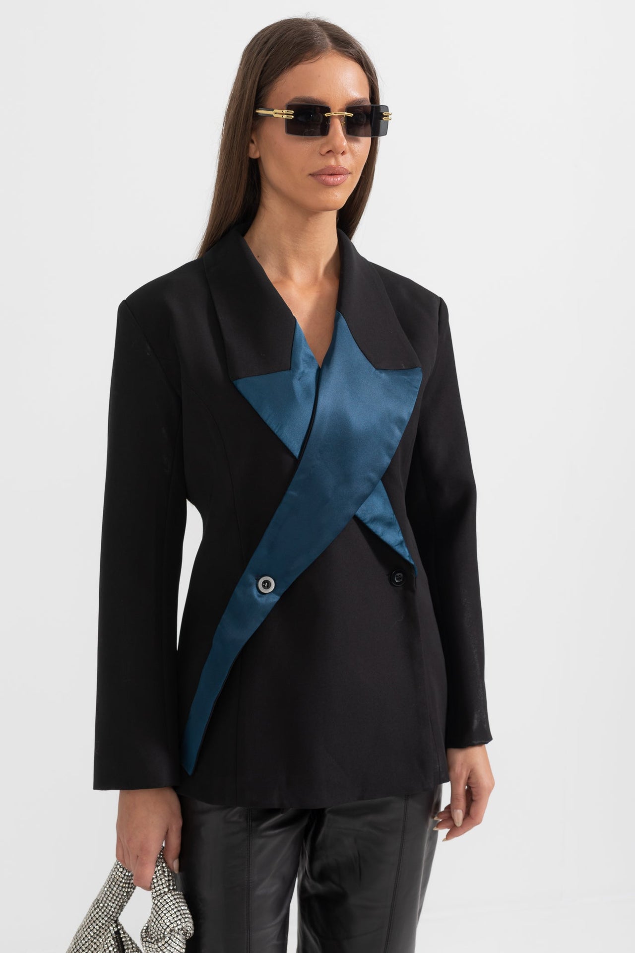 Stellar dobbeltbrystet blazer - sort