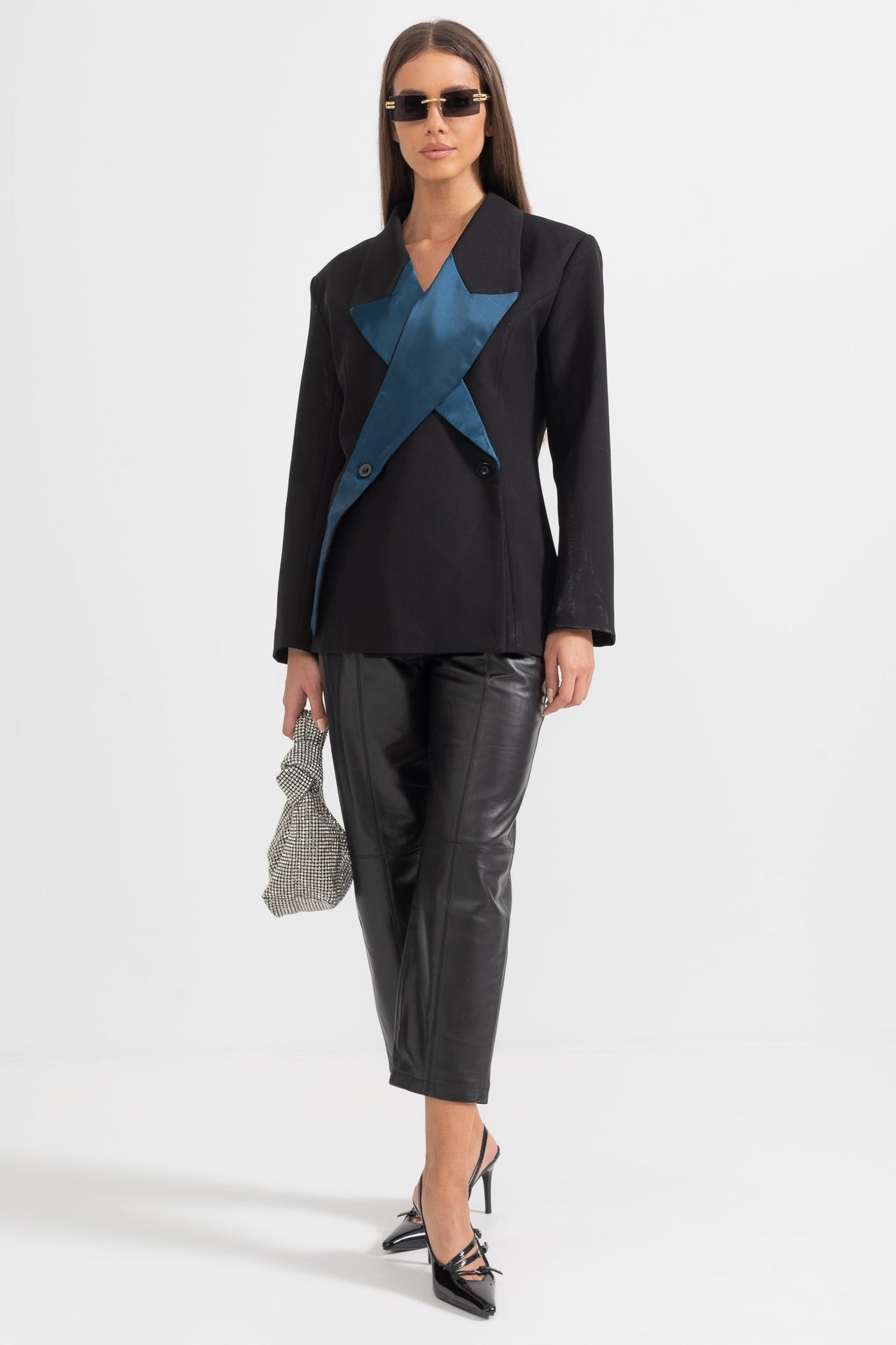 Stellar dobbeltbrystet blazer - sort