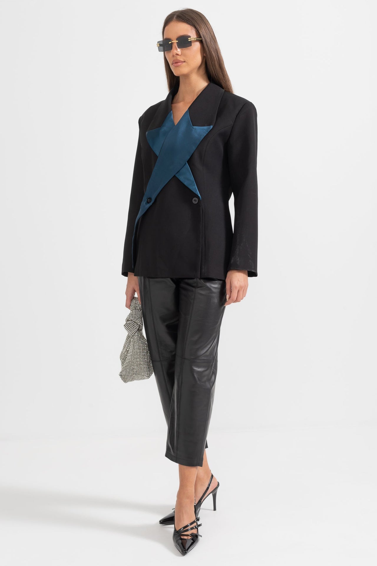 Stellar dobbeltbrystet blazer - sort