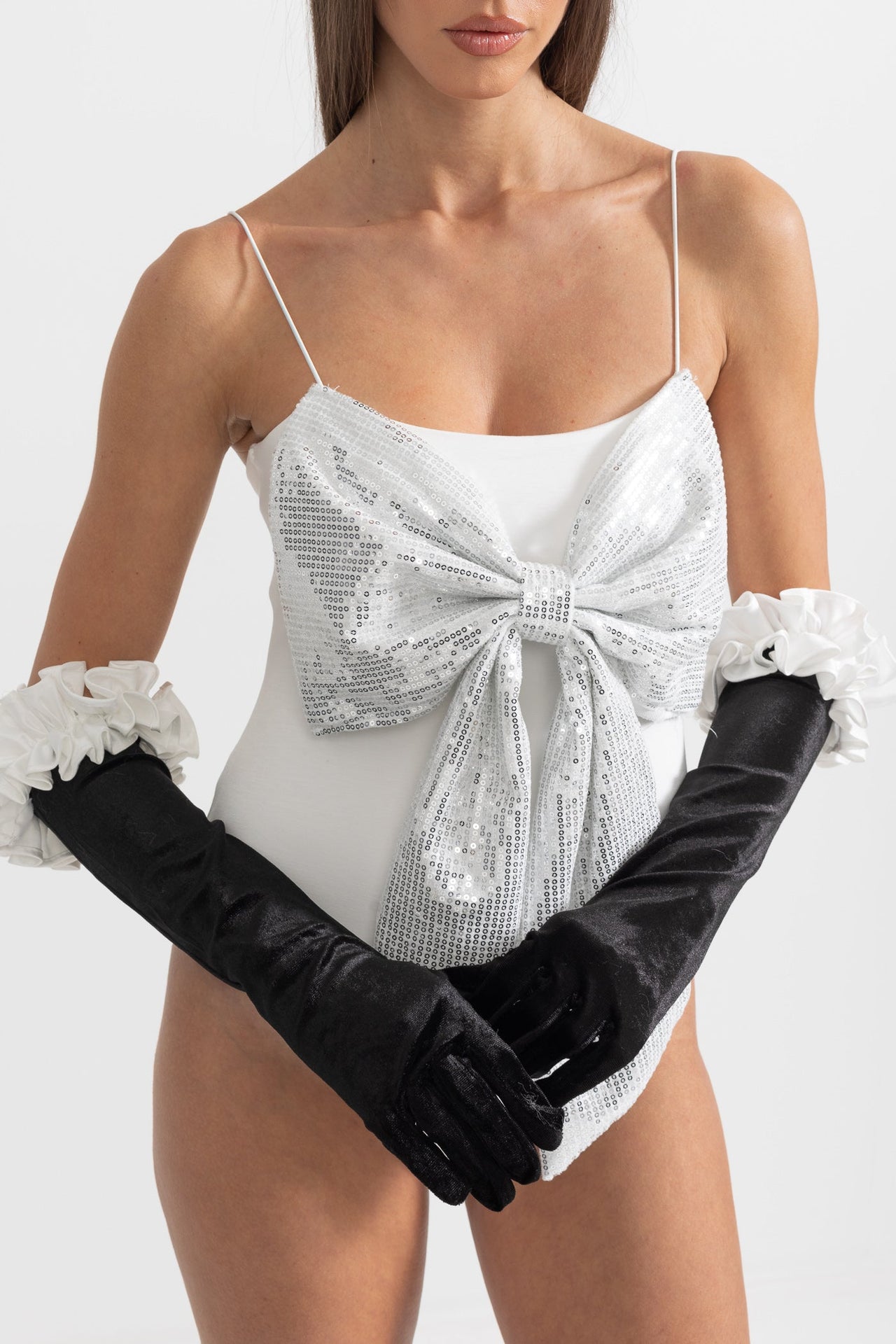 Elegant Velvet Evening Gloves  - Black