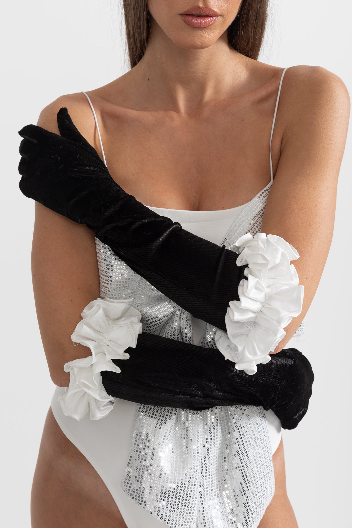 Elegant Velvet Evening Gloves  - Black