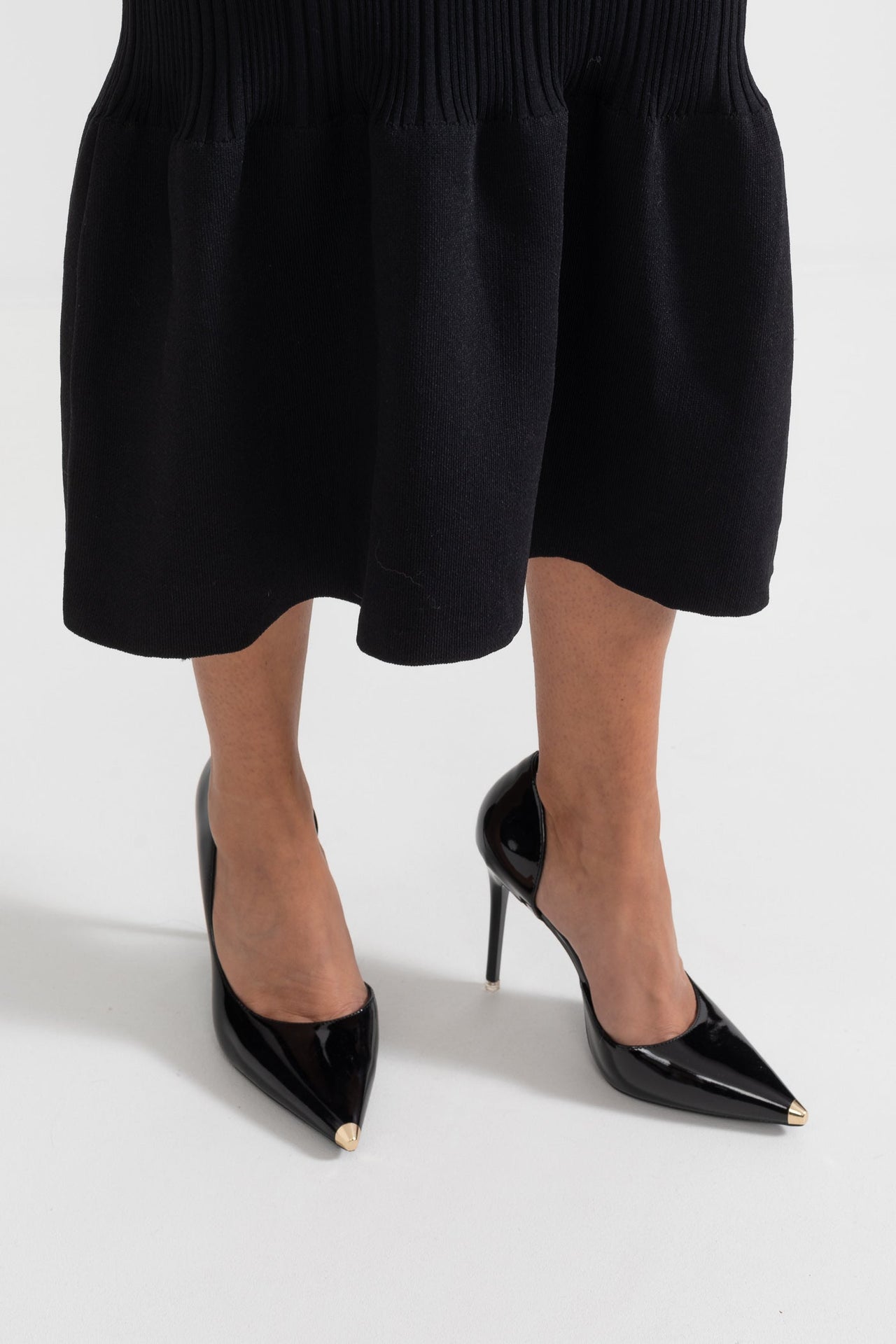 Asymmetric Stiletto Pumps - Black