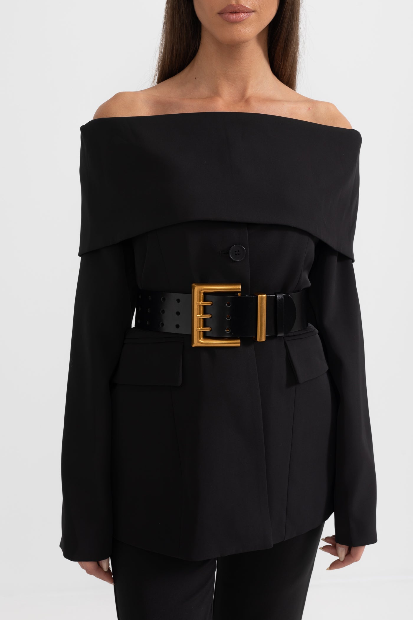 Cut Out Shoulder Jacket - Black