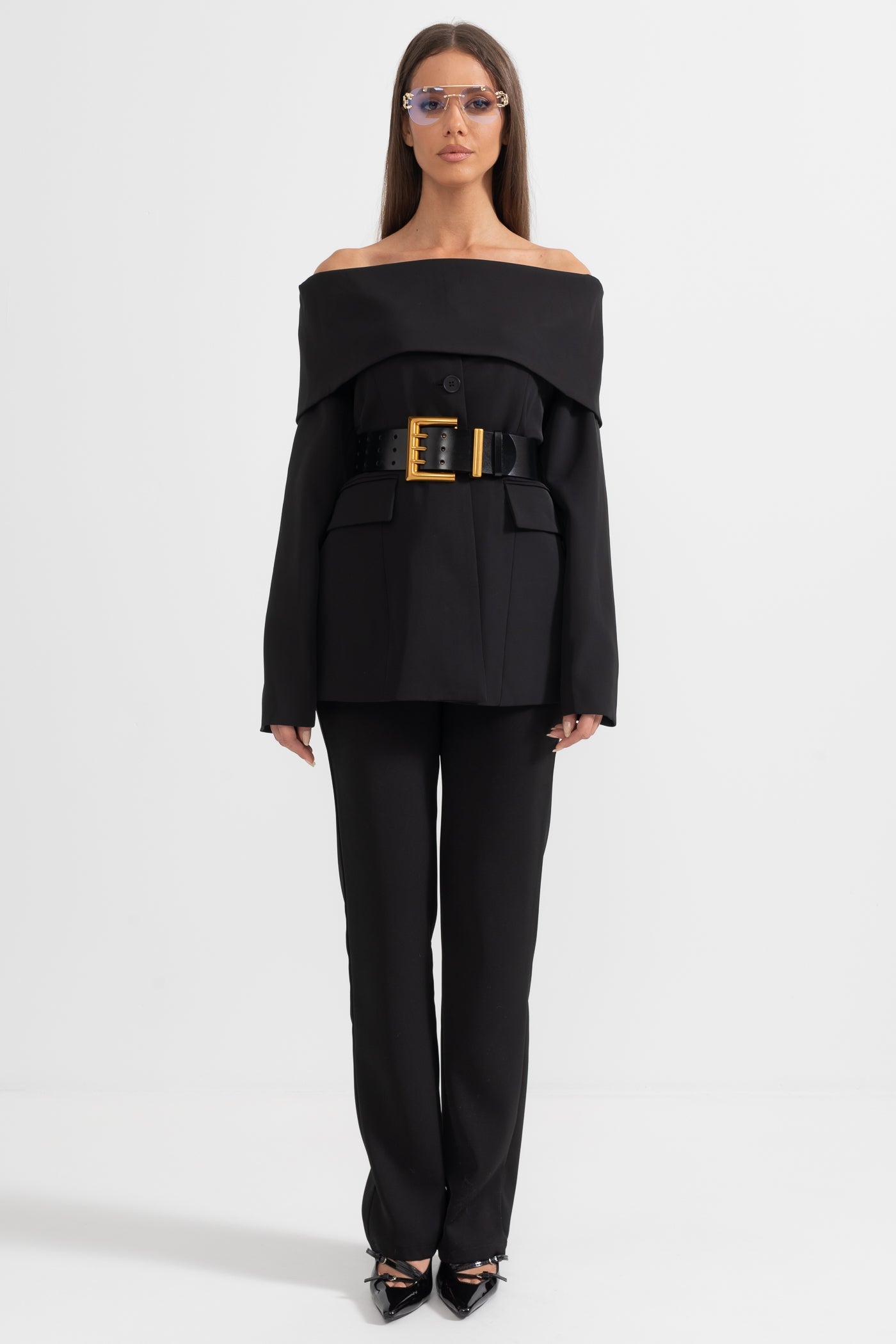 Cut Out Shoulder Jacket - Black