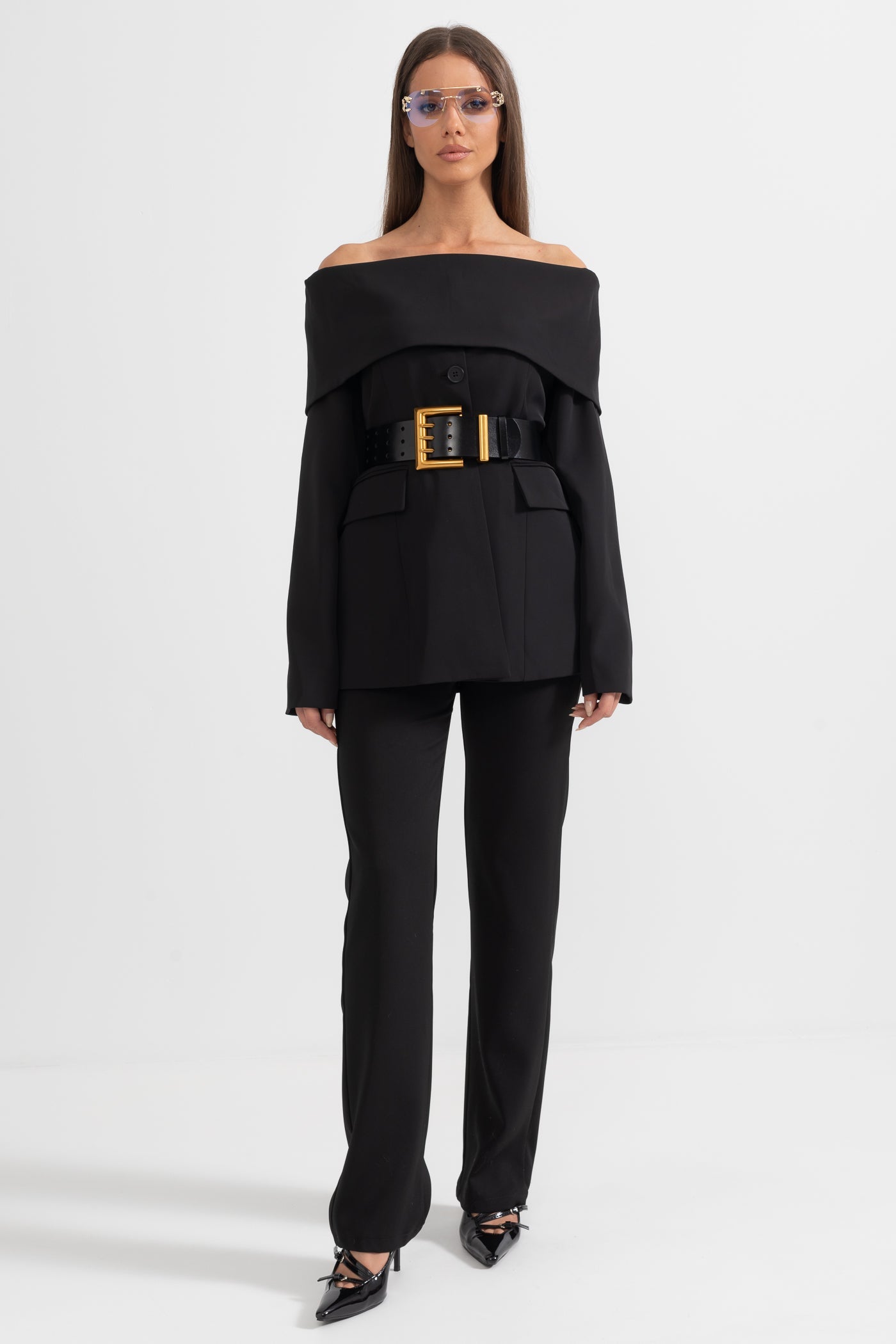 Cut Out Shoulder Jacket - Black