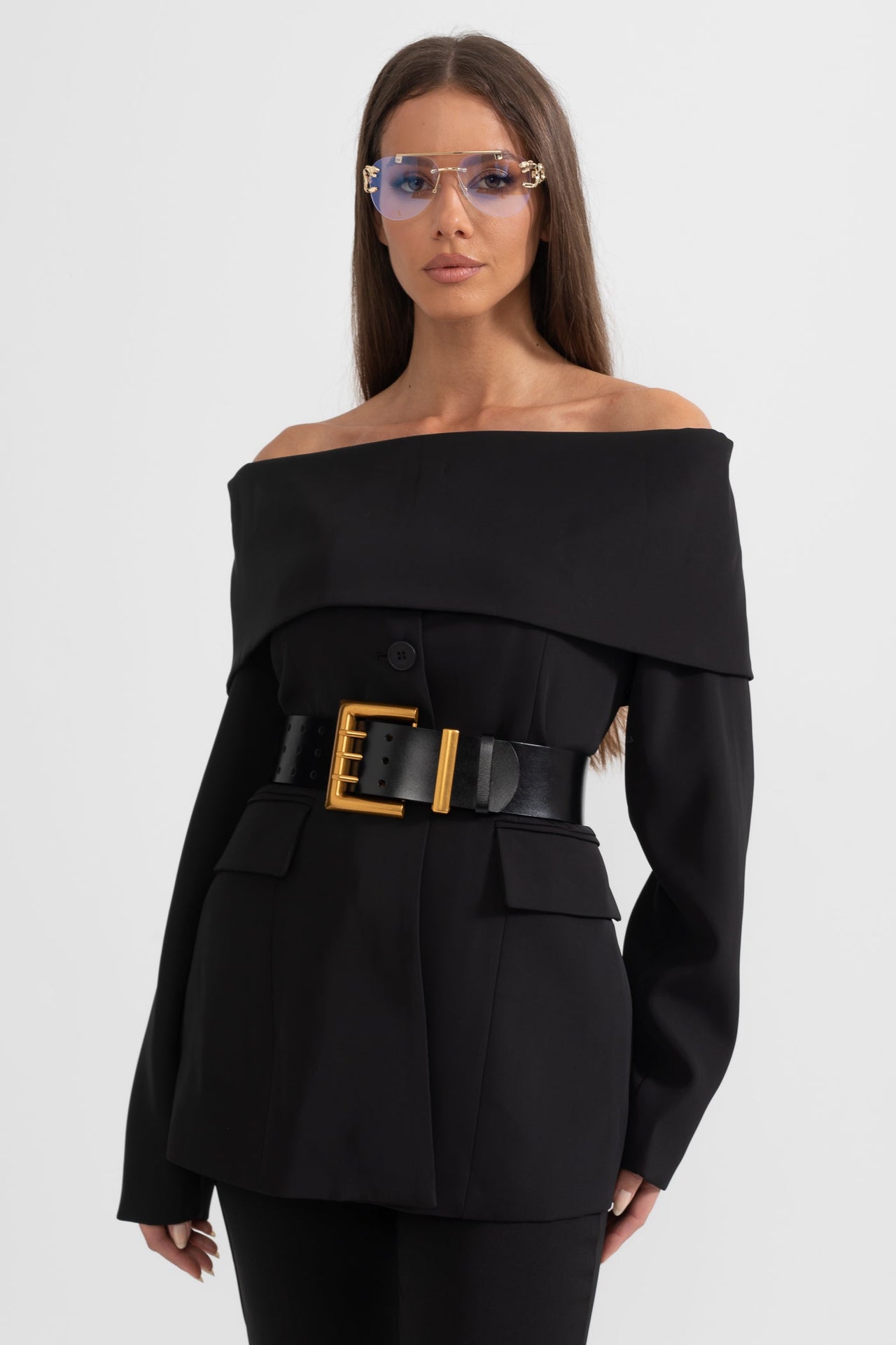 Cut Out Shoulder Jacket - Black