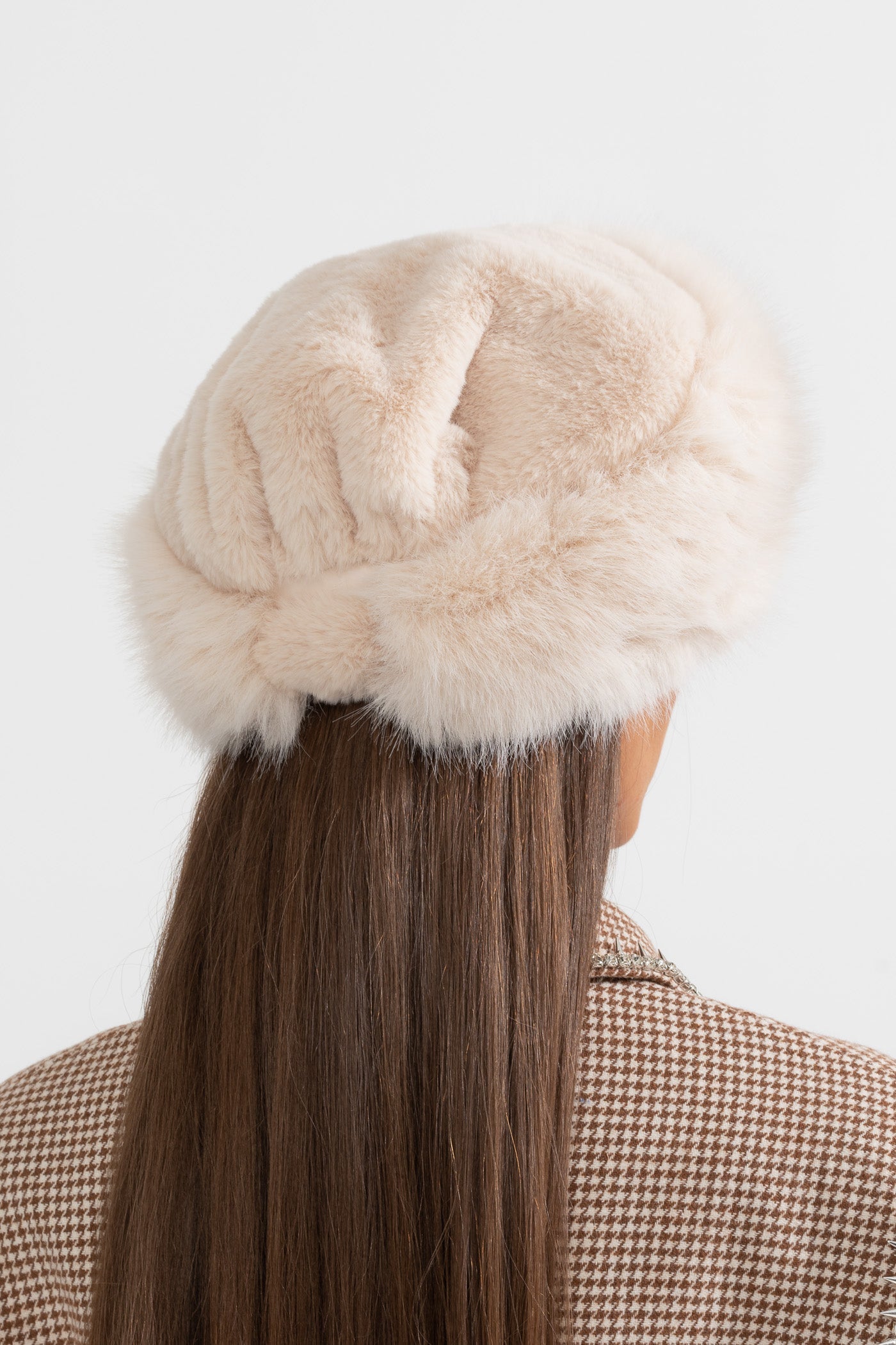 Furry Hat With Wide Brim - Ivoire