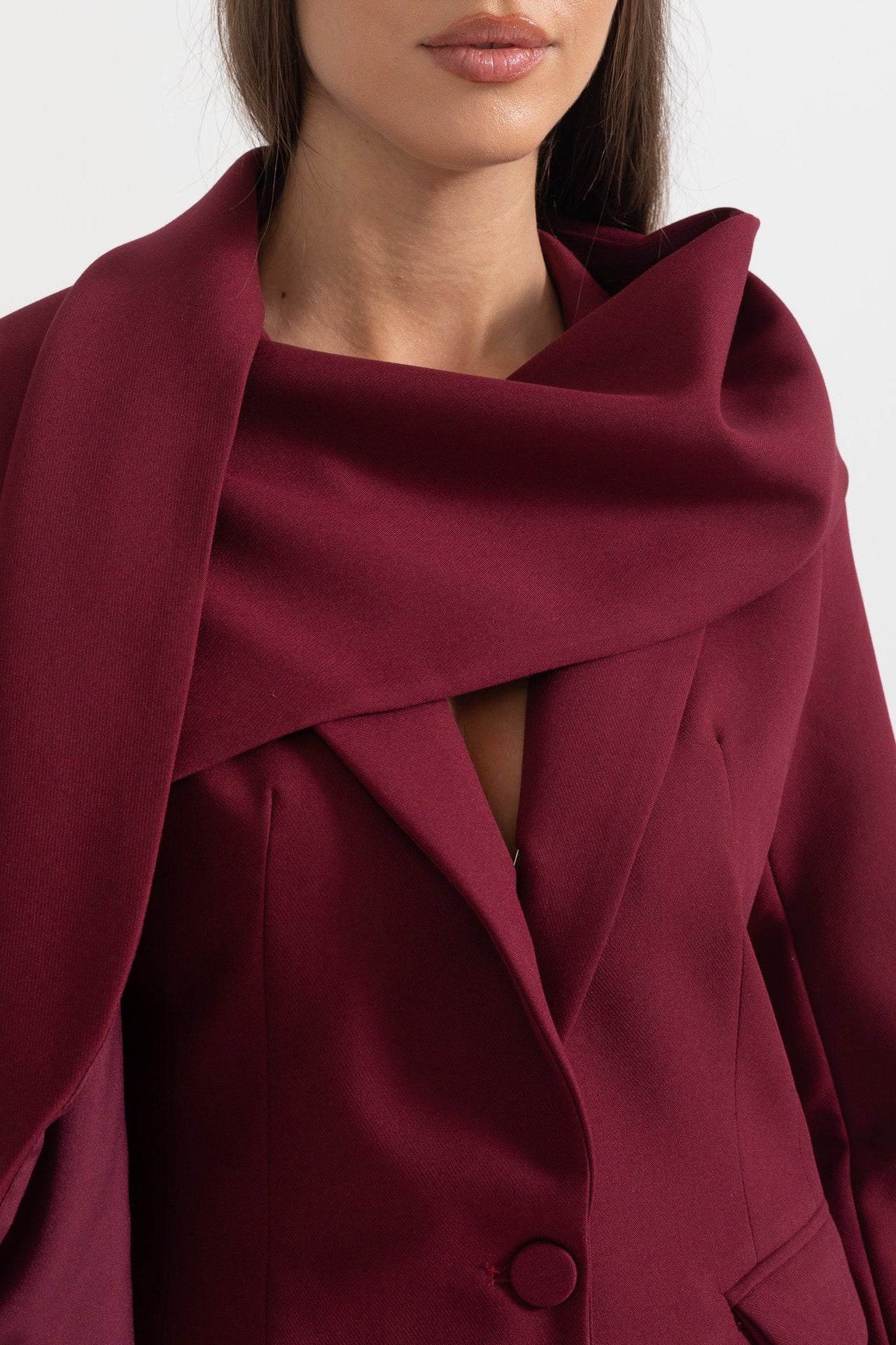 Ariana | Modern Blazer with Asymmetrical Draped Scarf