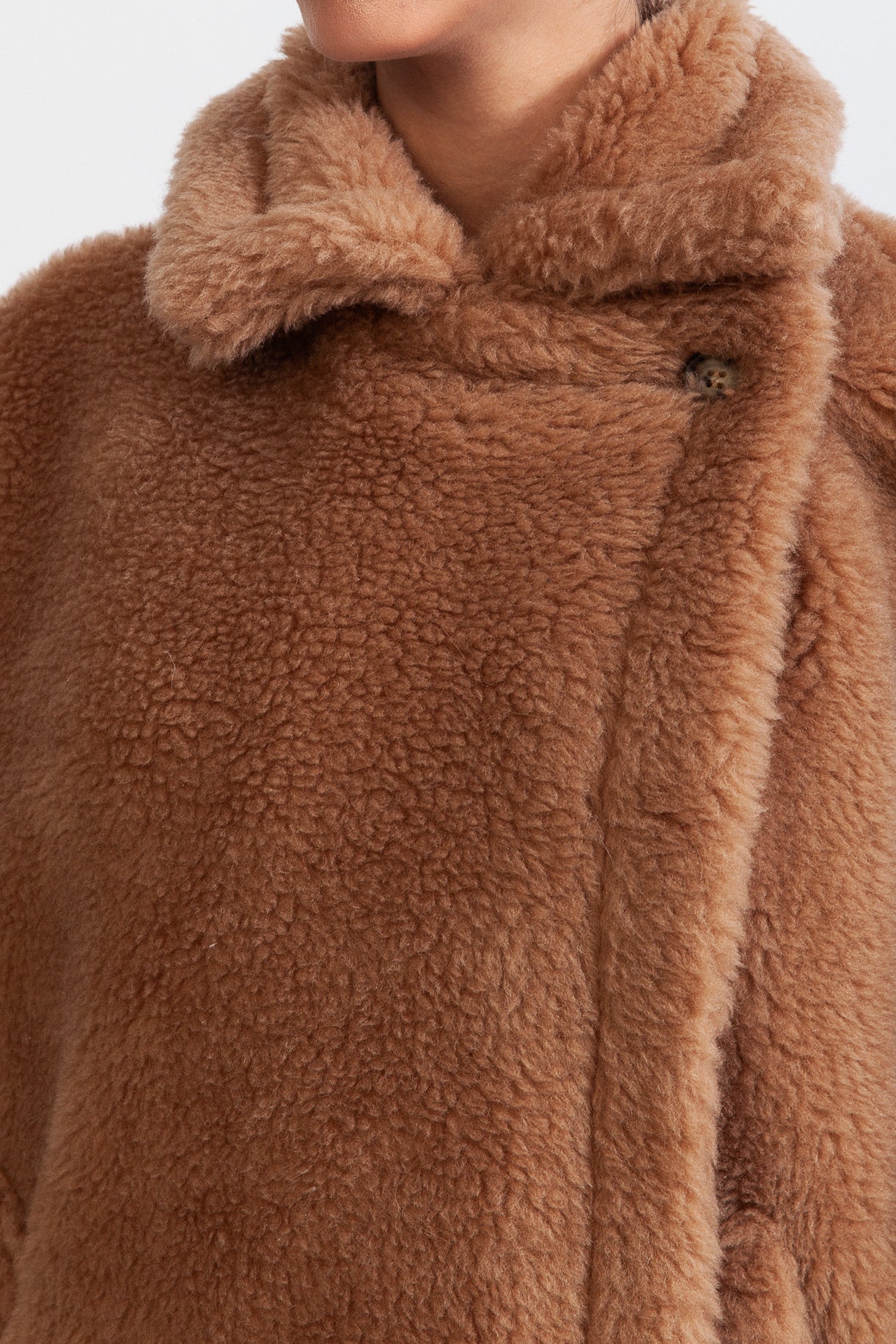 Teddy Bear Coat med Alpaca & Wool Blend - Brown