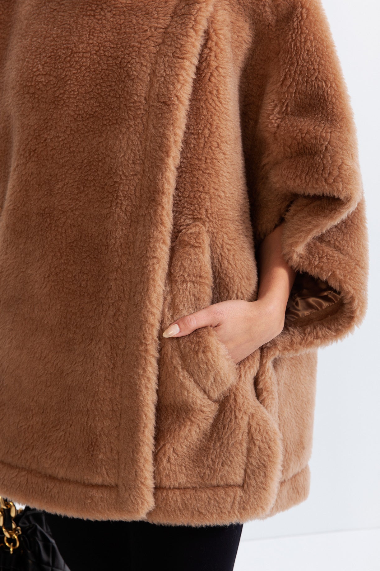 Teddy Bear Coat med Alpaca & Wool Blend - Brown