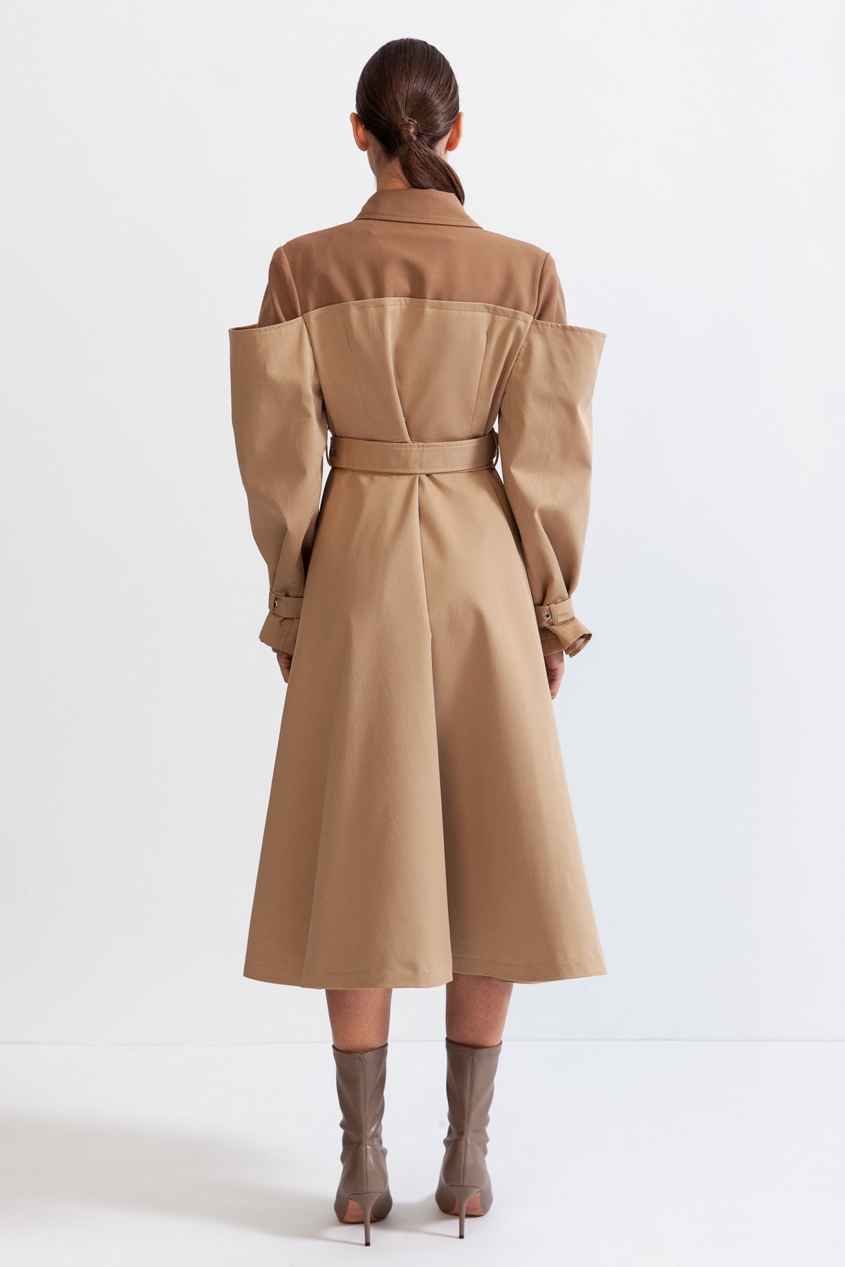 Double Combined Trench Coat - Nude