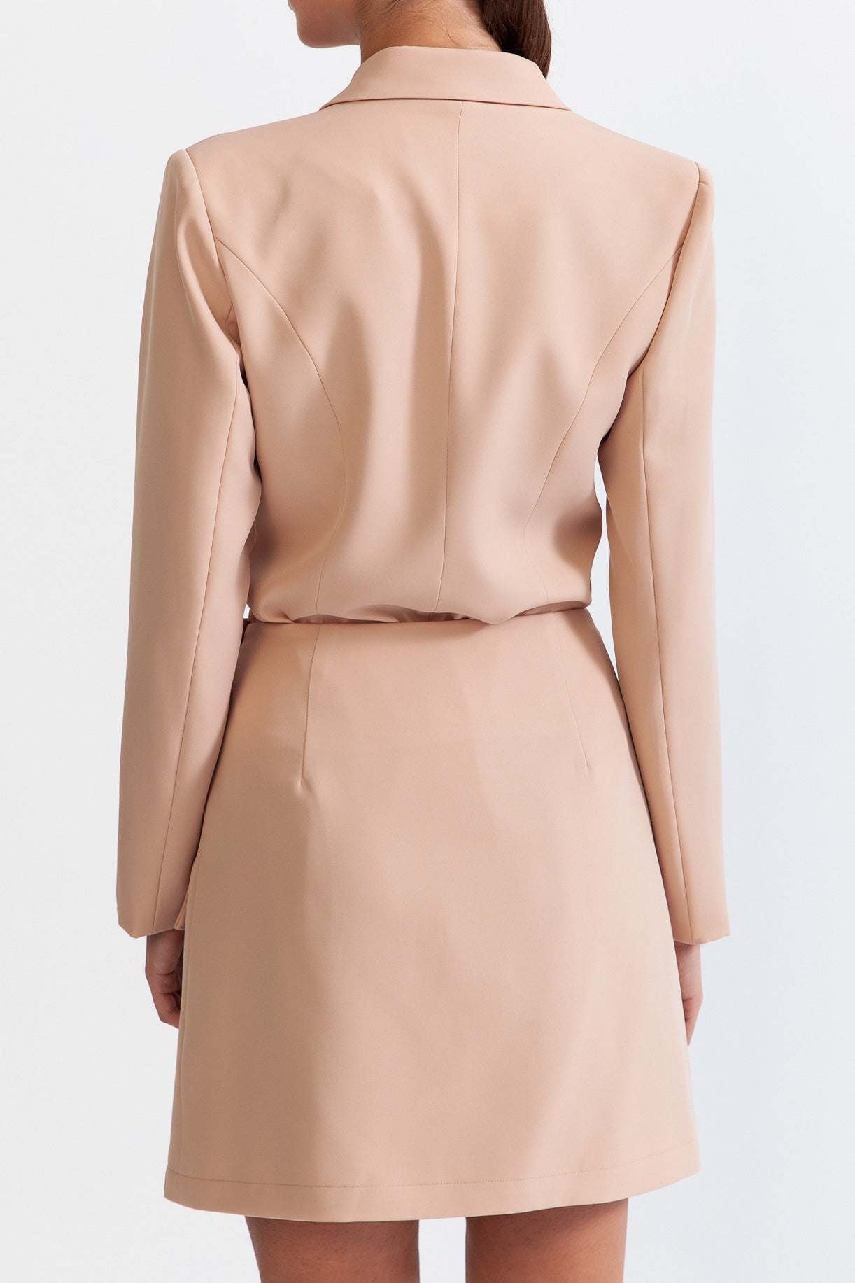 Long jacket with overlapping corset detail - Light Pink