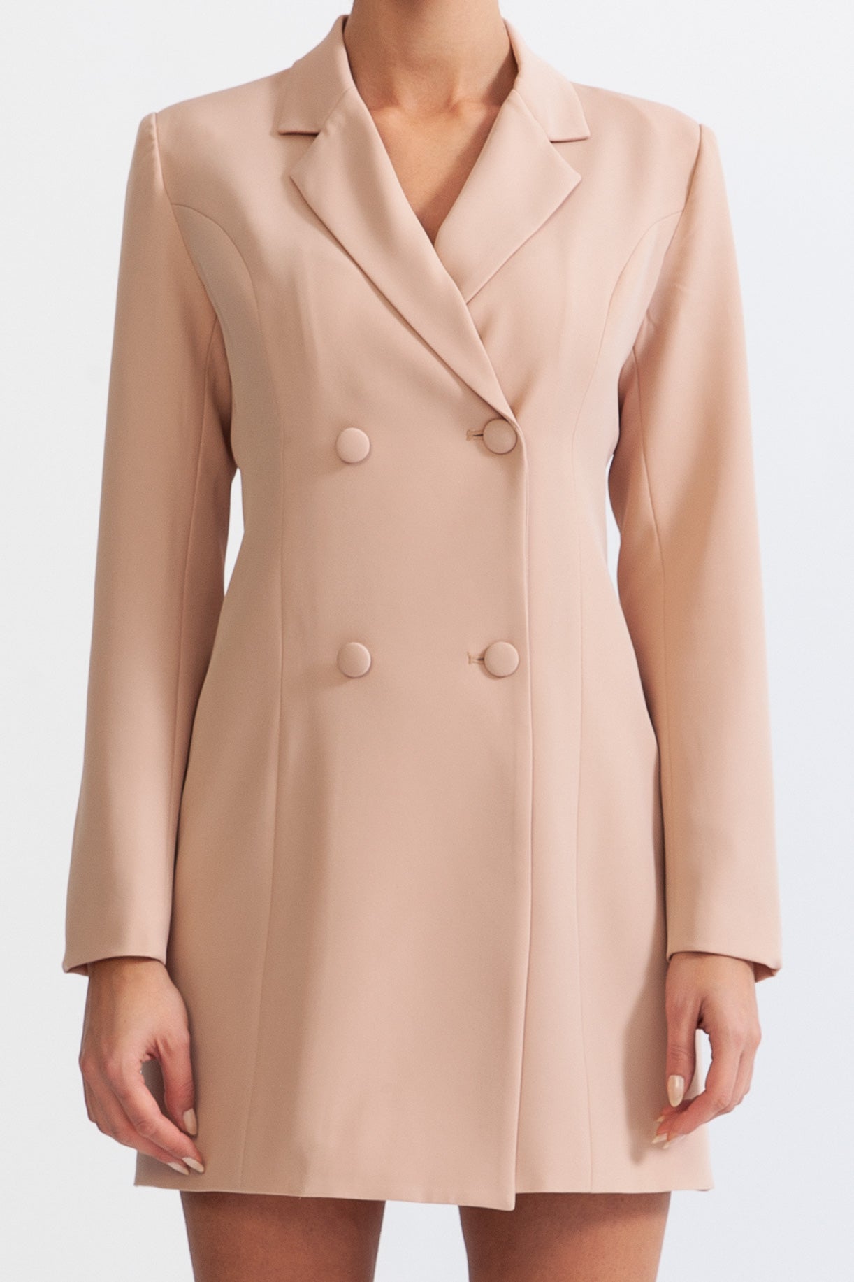 Long jacket with overlapping corset detail - Light Pink