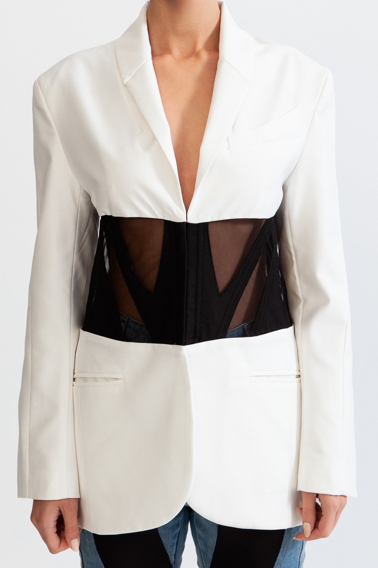 Corset Blazer - White