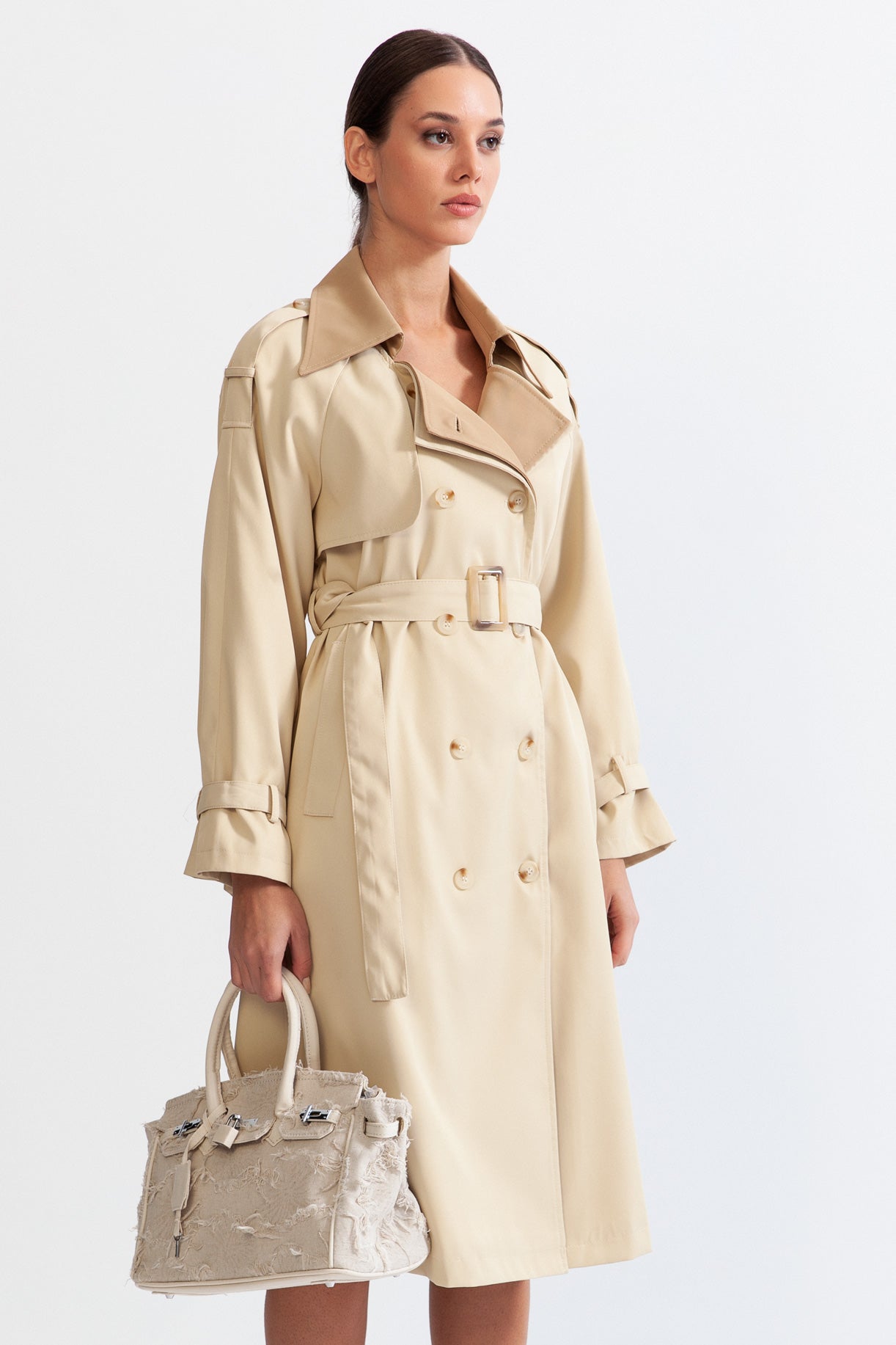 Classic trench coat with belt - Beige