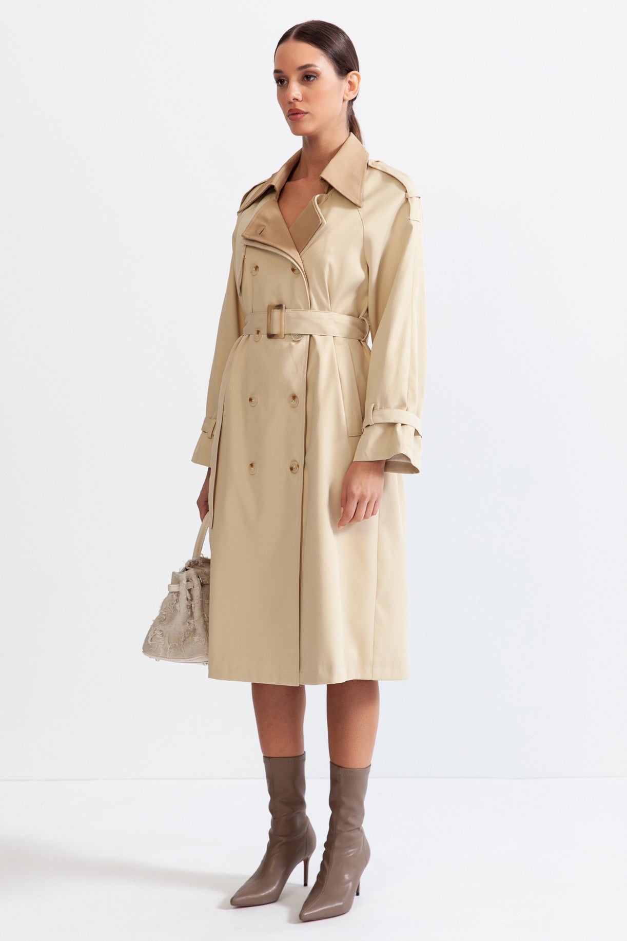 Classic trench coat with belt - Beige