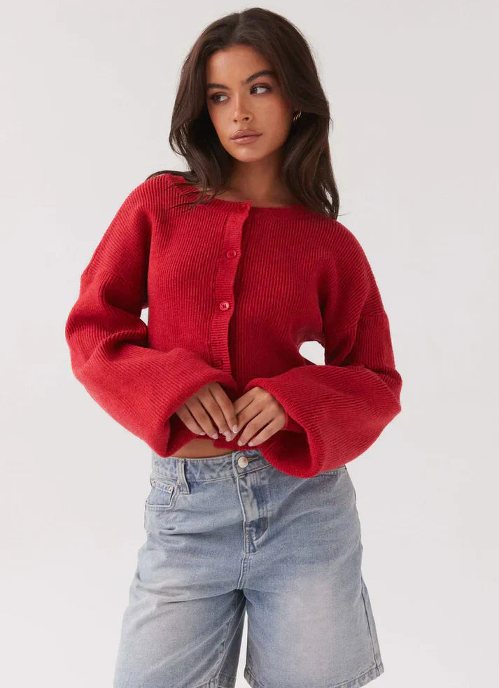 Nina | Rote Strickjacke