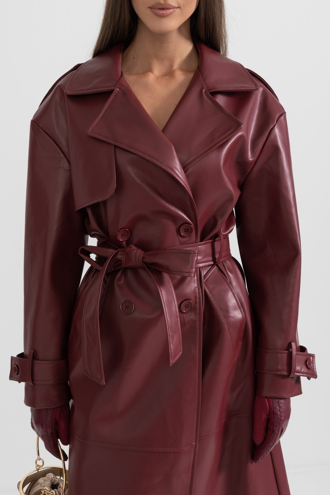 Ariana | Vegan Leather Trench Coat