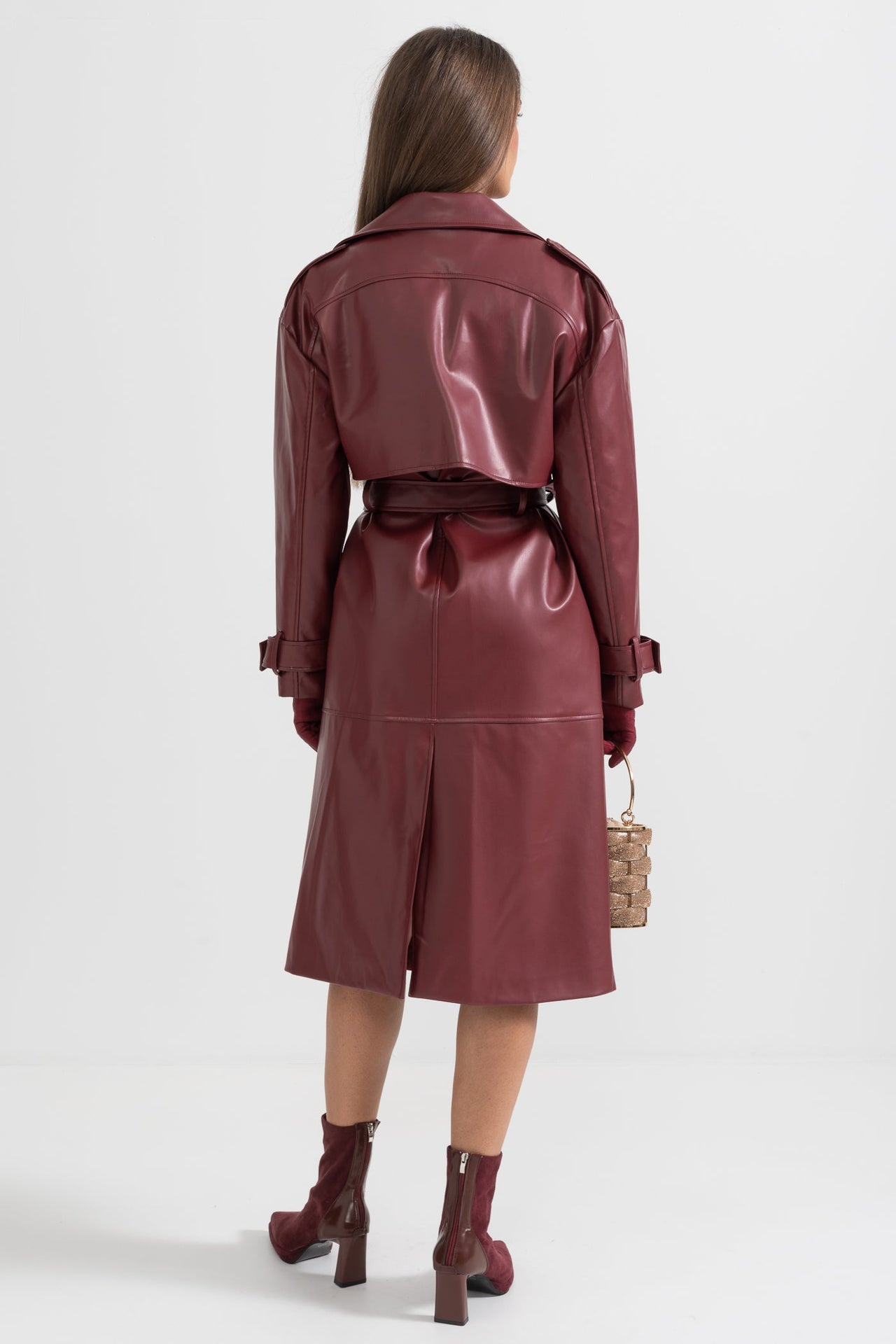 Ariana | Vegan Leather Trench Coat