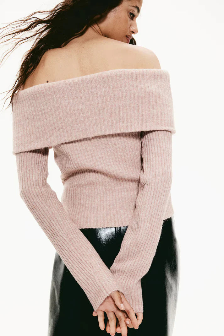 Sila | Off-skulder strik sweater