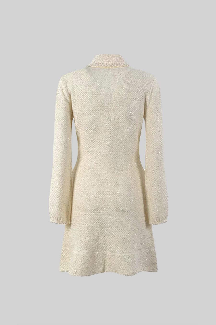 Knit textured dress - Ivoire