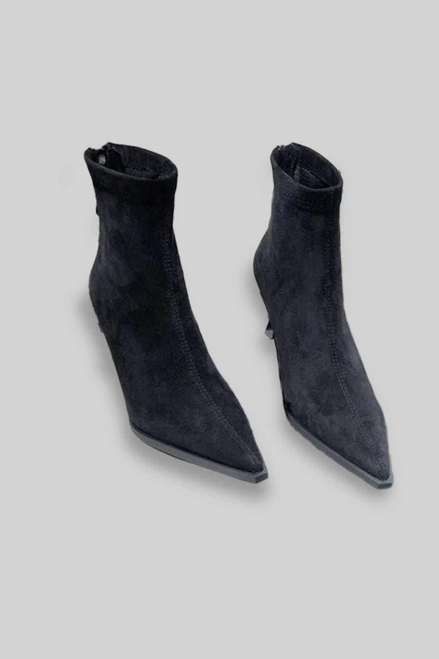 Elegant Suede Ankle Boots - Black