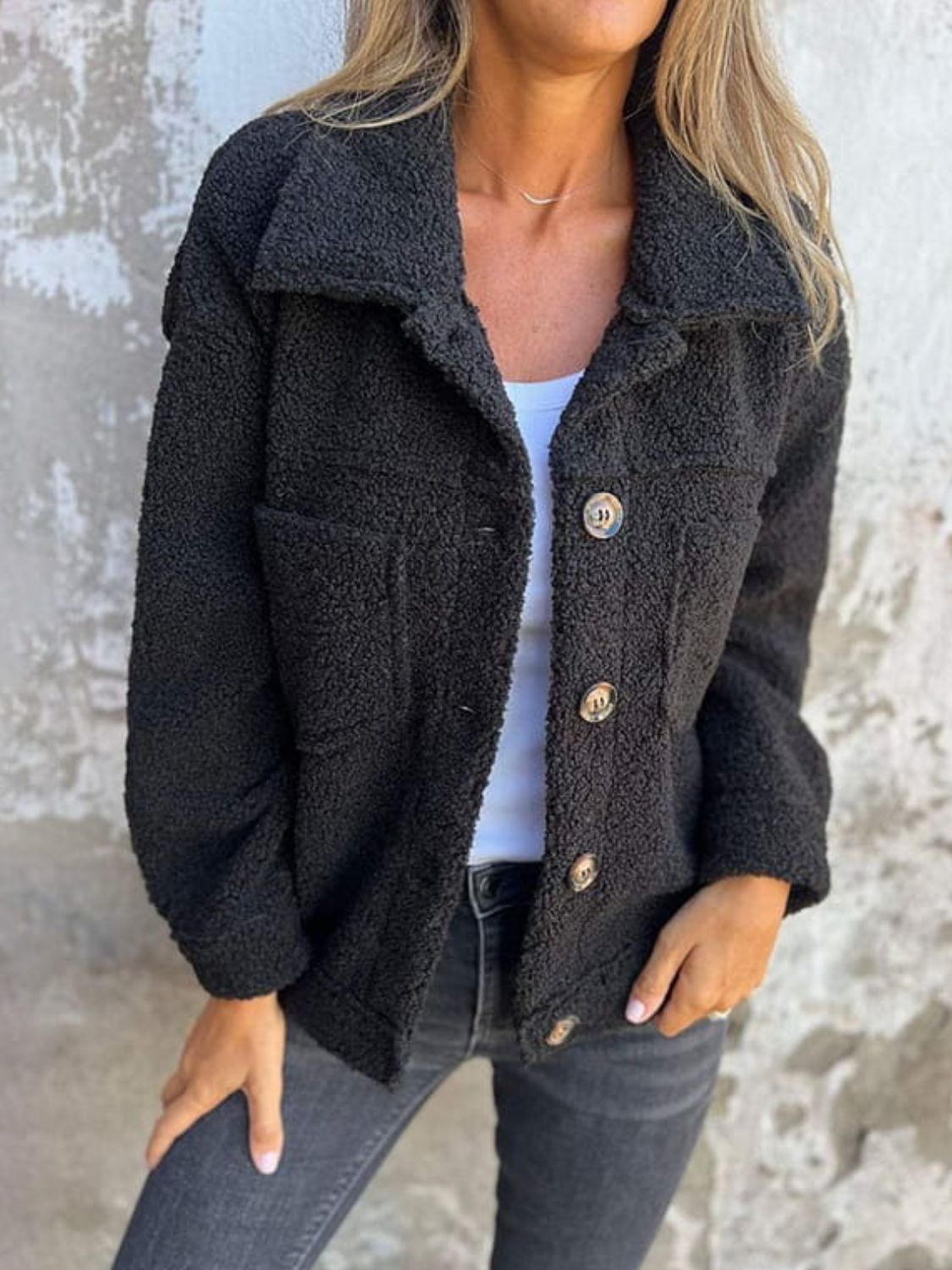 Cozy strikcardigan med knapper