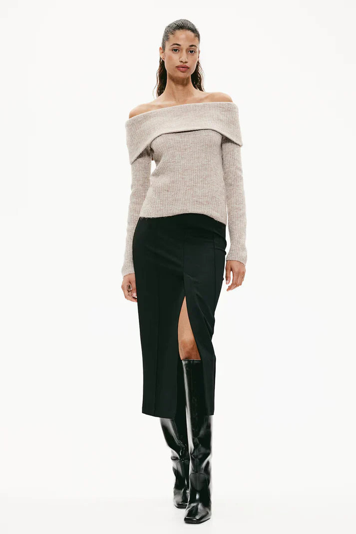 Sila | Off-skulder strik sweater