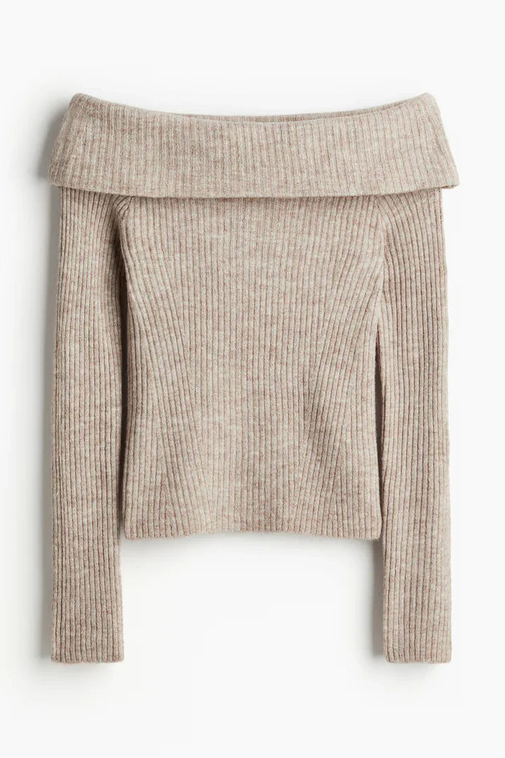 Sila | Off-skulder strik sweater