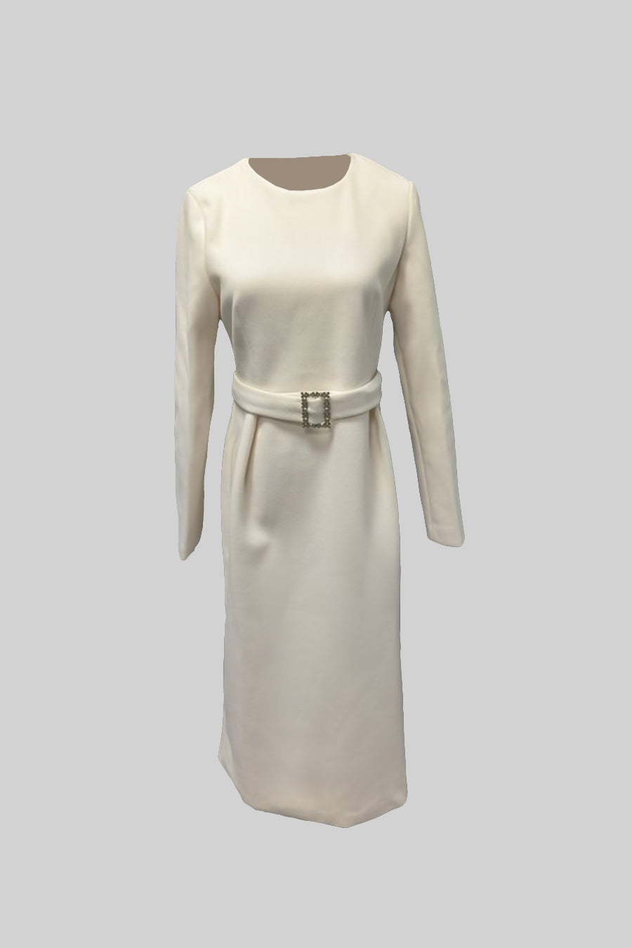 Elegant Dress With Cape-Style Top  - Ivoire