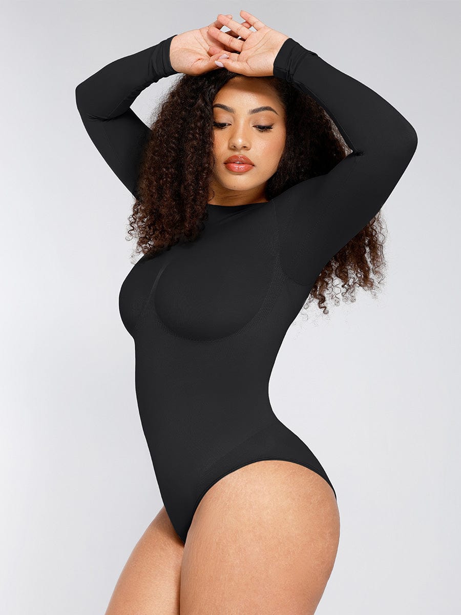 Langærmet thong bodysuit