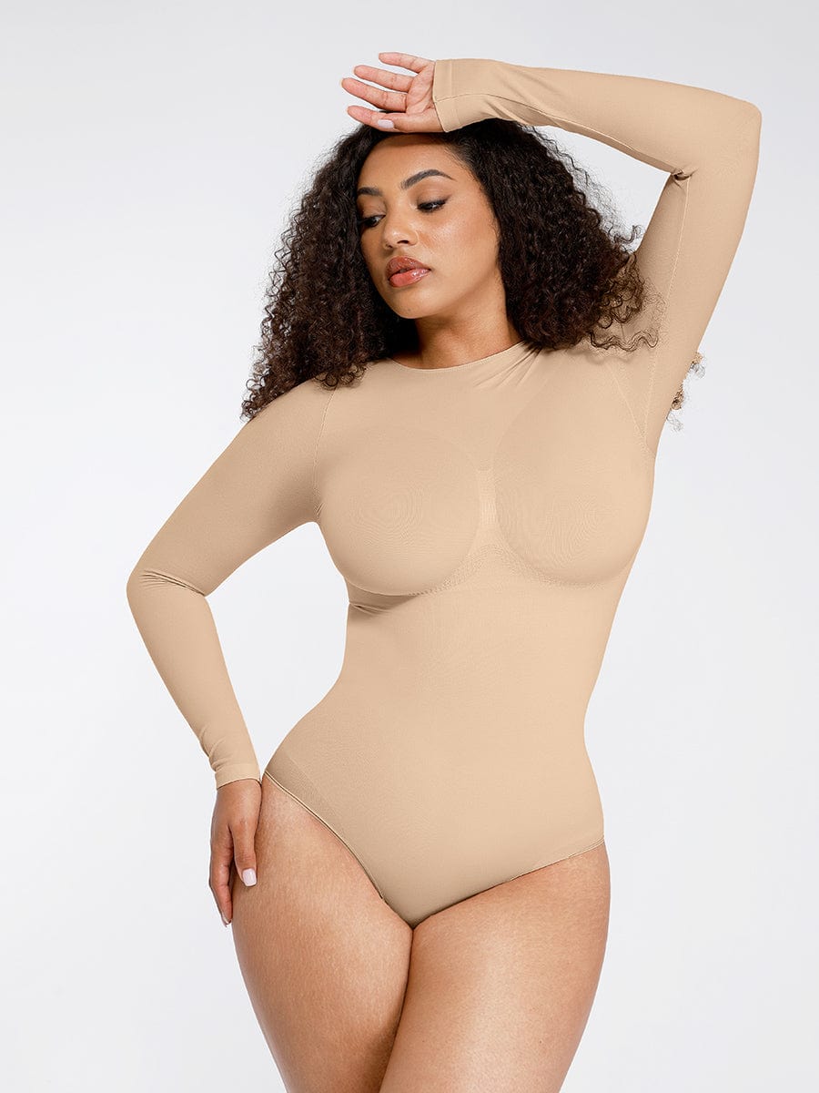 Langærmet thong bodysuit