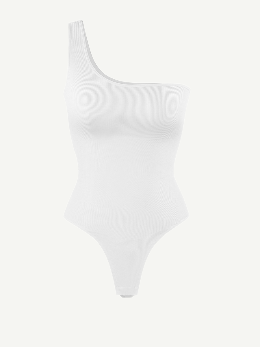 Én-skulder skulptur bodysuit